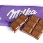Milka “Alpine Chocolate” chunks and wrapper from 100g bar purchased in UK